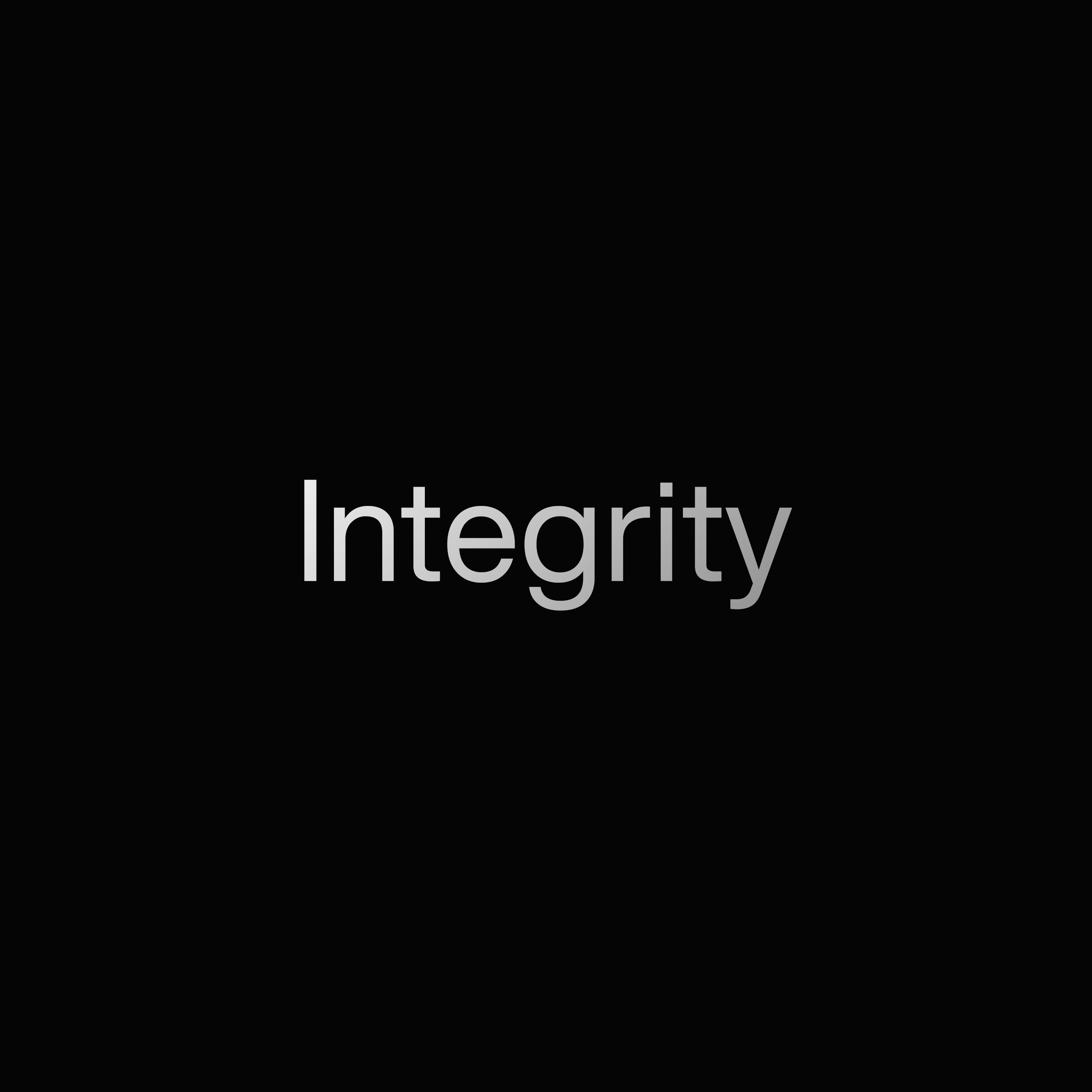 Principles - Integrity